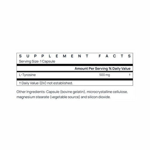 Jarrow Formulas, L-Tyrosine, 500 mg, 100 Caps Jarrow Formulas