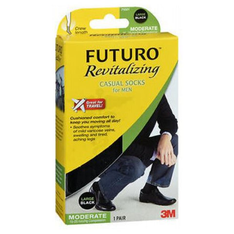 Ace, Futuro Casual Socks Large Black, 1 Each Ace