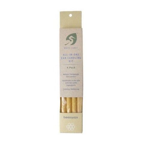 White Egret, Therapeutic All In One Ear Candling Kit Beeswax, Beeswax 4 Ct White Egret