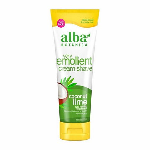 Alba Botanica, Very Emollient Coconut Lime Shave Cream, 8 Oz Alba Botanica