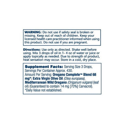 Solaray, Oregano Complete Leaf Extract, Drops, Unflavored (Case/6 Vials) 68mg 1oz 6 X 1 Oz Solaray