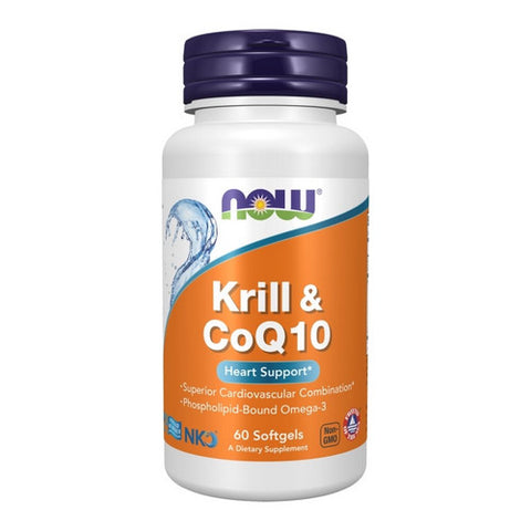 Krill Oil & Coq10 Heart Support 60 Soft Gels by Now Foods