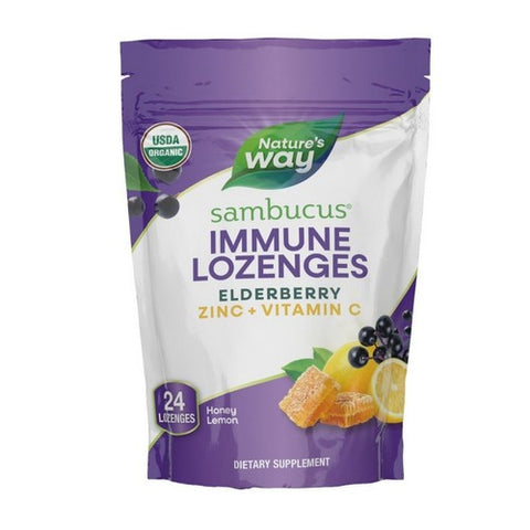 Sambucus Immune Lozenges Honey Lemon 24 Count by Nature's Way