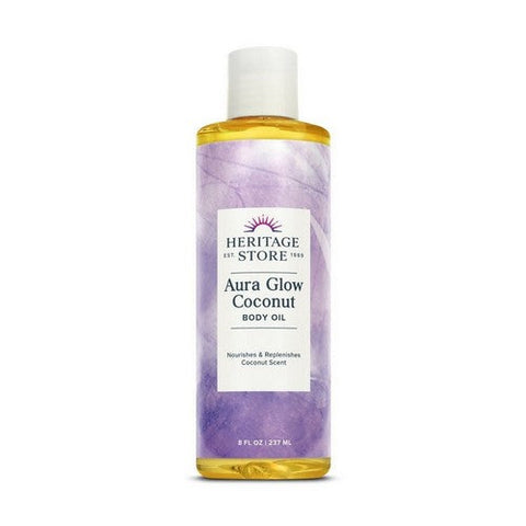 Heritage Store, Aura Glow Body Oil Coconut, 8 Oz Heritage Store