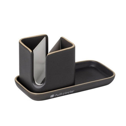 Full Circle Home, Ceramic Sink Caddy, 1 Count, Gray and White Full Circle Home