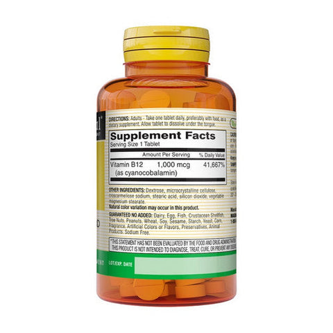Mason, Natural Vitamin B-12, 1000 Mcg, 100 Tabs Mason