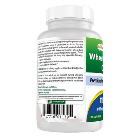 Best Naturals, Wheat Germ Oil, 1130 mg, 120 Soft Gels Best Naturals
