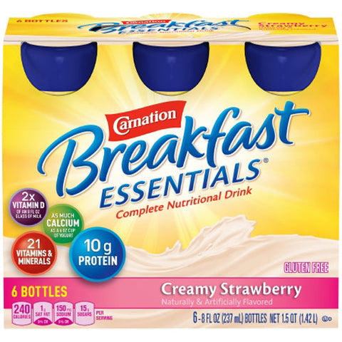 Nestle Healthcare Nutrition, Carnation Breakfast Essentials Creamy Strawberry Flavor, Count of 24 Nestle Healthcare Nutrition