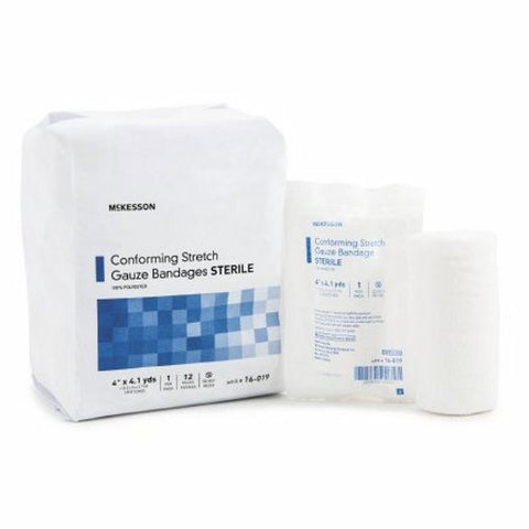 McKesson, Conforming Stretch Gauze Bandages Sterile  4 In X 4 1/10 Yard, Case Of 8 McKesson