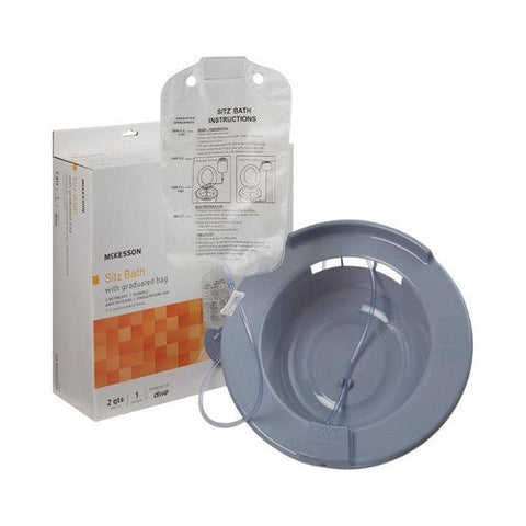 McKesson, Sitz Bath McKesson Round Gray Plastic 2000 mL Bag Graduated, 500 mL Increments up to 2000 mL, Count of 1 McKesson