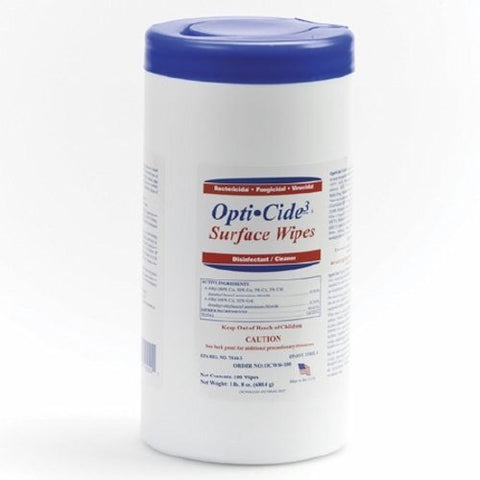 Surface Disinfectant Cleaner Opti-Cide3  Alcohol Based Wipe 100 Count NonSterile Canister Disposable 100 Count by Micro Scientific