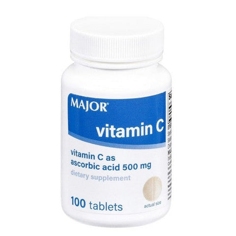 Major Pharmaceuticals, Vitamin C, 500mg, 100 Tabs Major Pharmaceuticals