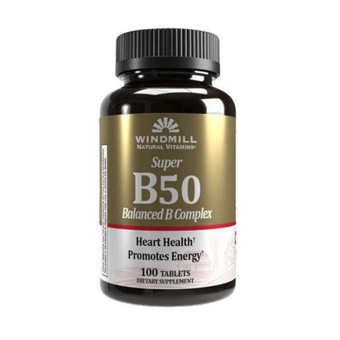 Windmill Health, Vitamin B -50 Super, 100 Tabs Windmill Health
