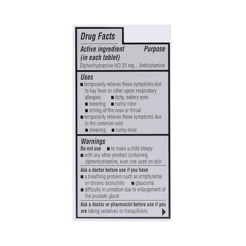 Major Pharmaceuticals, Banophen Diphenhydramine HCI, 25 Mg, 100 Tabs Major Pharmaceuticals