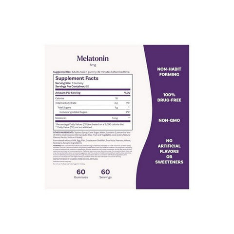 Natrol, Melatonin Gummies Strawberry, 5 Mg, 60 Gummies Natrol