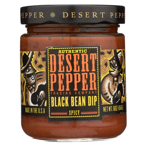 Desert Pepper, Spicy Black Bean Dip, Case of 6 X 16 Oz