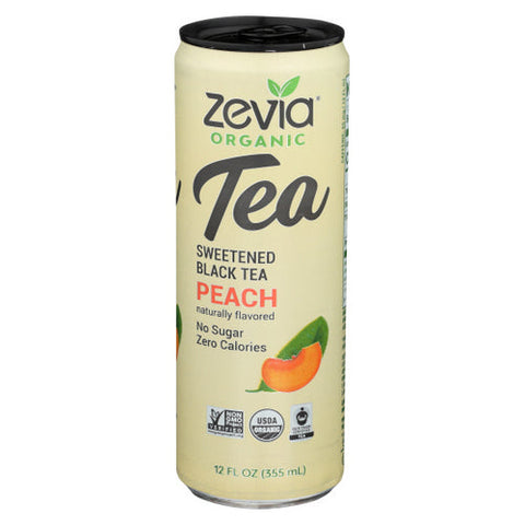 Zevia, Organic Peach Sweetened Black Tea, 12 Oz(Case Of 12) Zevia