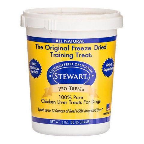 Stewart, Pro-Treat 100% Freeze Dried Chicken Liver for Dogs, 3 Oz Stewart