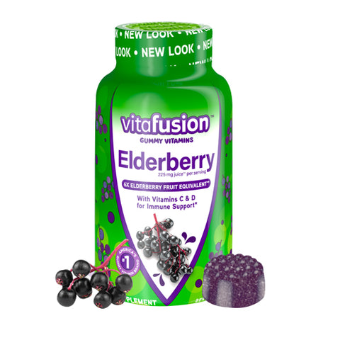 Elderberry Gummy Natural Berry 90 Count by Vitafusion