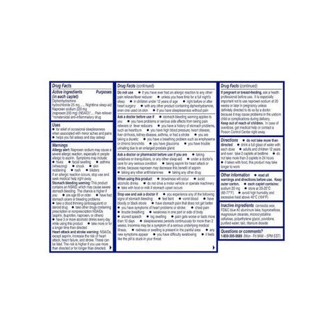 Aleve, Pm Pain Reliever Nighttime Sleep-Aid, 20 Caplets Aleve
