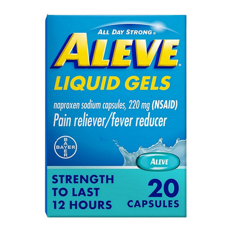 Naproxen Sodium Pain Reliever Fever Reducer Liquid Gels 20 Gel Caps by Aleve