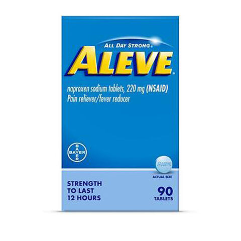 Naproxen Sodium Pain Reliever Fever Reducer Tablets 90 Tabs by Aleve