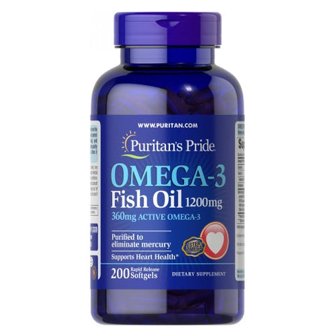 Omega-3 Fish Oil 200 Softgels by Puritan's Pride