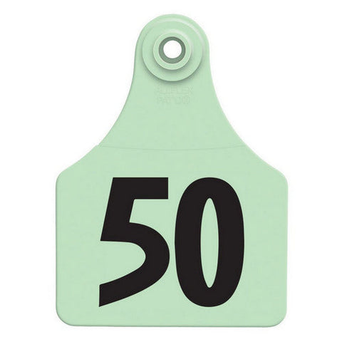 Allflex, Global Large Numbered Tags 26-50 Green, 1 Count Allflex