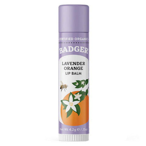 Badger Balm, Lavender & Orange Lip Balm Stick, .15 Oz Badger Balm