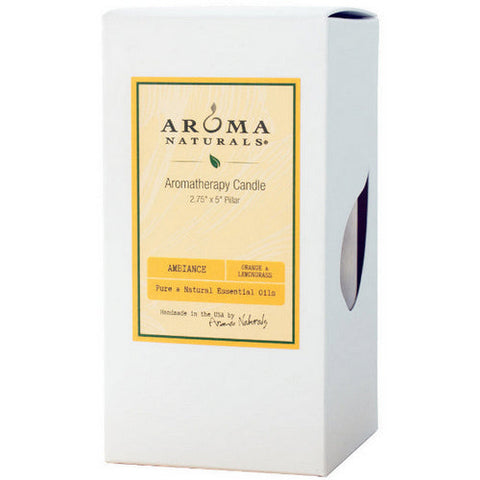 Aroma Naturals, Ambiance Lemon Pillar 2, 1 Candle Aroma Naturals