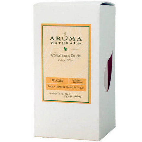Aroma Naturals, Relaxing Tangerine Pillar 2, 1 Candle Aroma Naturals