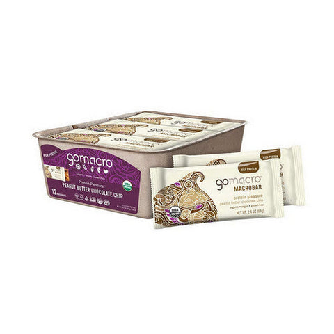 Gomacro, Peanut Butter Chocolate Chip Macrobar, 12 Count Gomacro
