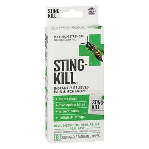 Sting-Kill, Disposable Saturated Wipes, 8 Count Sting-Kill