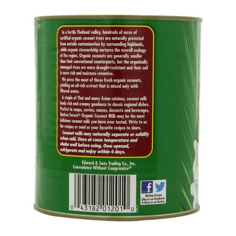 Native Forest, Organic Coconut Milk Classic Unsweetened, 3 QT(Case Of 6) Native Forest
