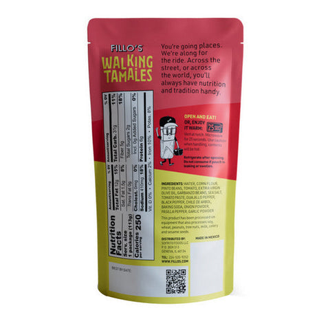 Fillos, Walking Tamales Bean Salsa Roja, 4 Oz(Case Of 7) Fillos