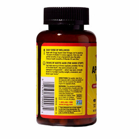 Bragg's Liquid Aminos, Apple Cider Vinegar Supplement, 90 Capsules Bragg's Liquid Aminos