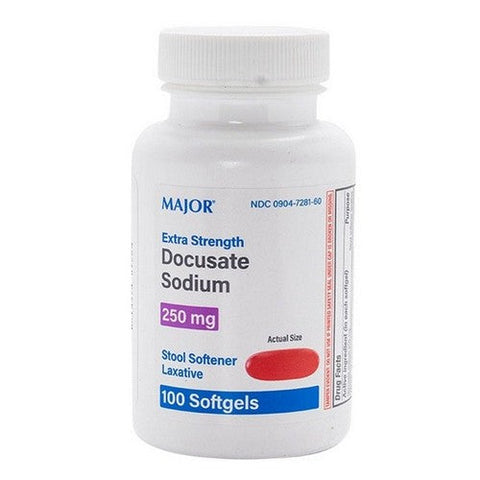 Major Pharmaceuticals, Extra Strength Docusate Sodium, 250 Mg, 100 Softgels Major Pharmaceuticals