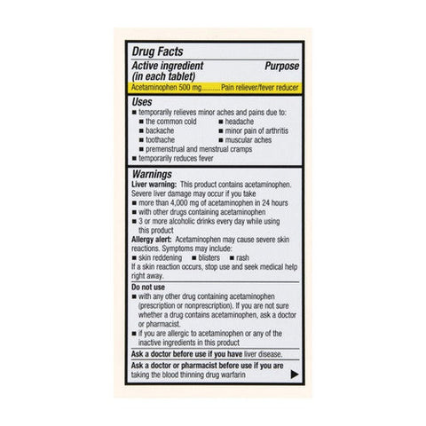 Foster And Thrive, Extra Strength Pain Relief Acetaminophen, 500 Mg, 100 Tabs Foster And Thrive