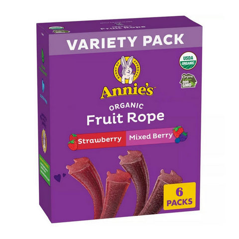 Annie's Homegrown, Organic Bunny Fruit Rope Berry Strawberry, 8.04 Oz (Case Of 6) Annie's Homegrown
