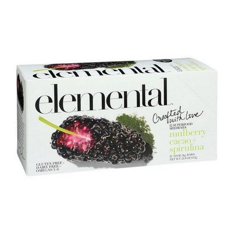 Elemental, Mulberry Cacao And Spirulina Seed Bar, 1.8 Oz (Case Of 12)