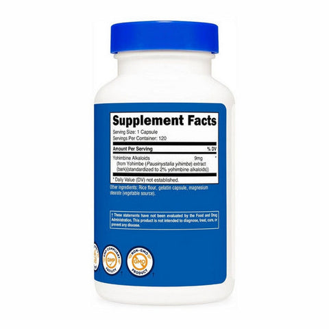 Nutricost, Yohimbe Bark Extract, 9 Mg, 120 Caps
