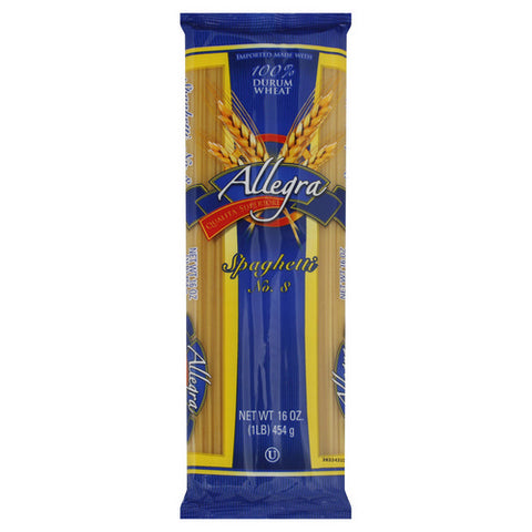Pasta Spaghetti No. 8 16 Oz (Case Of 20) by Allegra