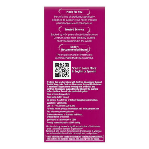 Centrum, Menopause Mulitvitamin And Hot Flash Support, 30 Tabs Centrum