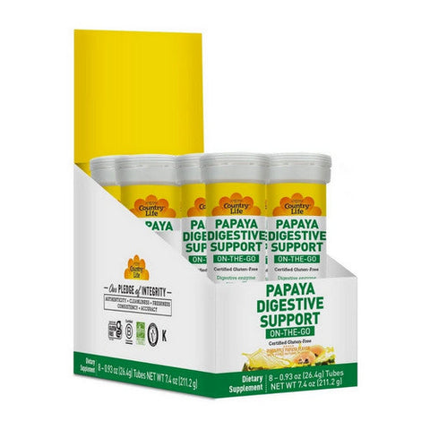 Country Life, Papaya Digestive Enzyme Pineapple Papaya Flavor, 60 Count Country Life
