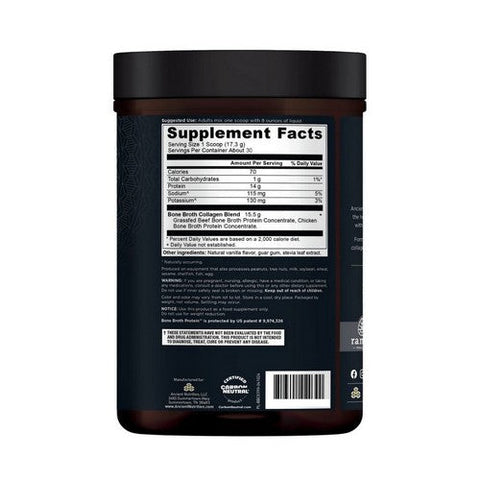 Anceint Nutrition, Bone Broth Protein Chocolate, 17.8 Oz