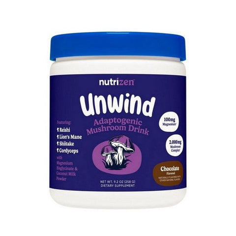 Nutricost, Nutrizen PM Unwind Adaptogenic Mushroom Drink Chocolate Flavored, 9.2 Oz / 30 Servings Nutricost