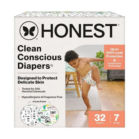 Clean Conscious Diapers Barnyard Babies Size 7 32 Diapers by The Honest Company
