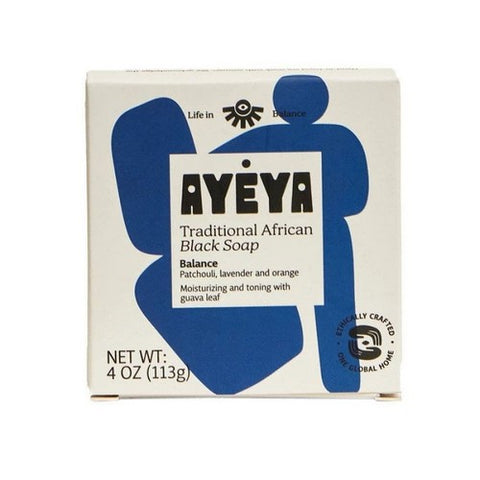 Traditional African Black Soap Bar Balance 4 Oz by Ayeya