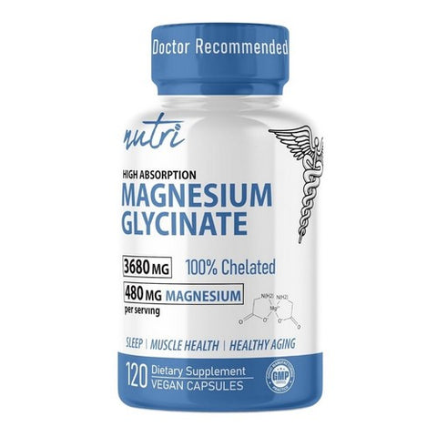 High Absorption Magnesium Glycinate 120 Vegan Capsules by Nature's Fusions