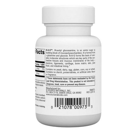 Source Naturals, N-A-G N-Acetyl Glucosamine, 250 Mg, 60 Tabs Source Naturals
